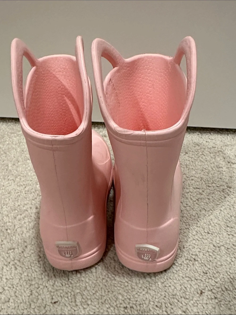 Girls' Waterproof Pink Pull-On Rain Boots